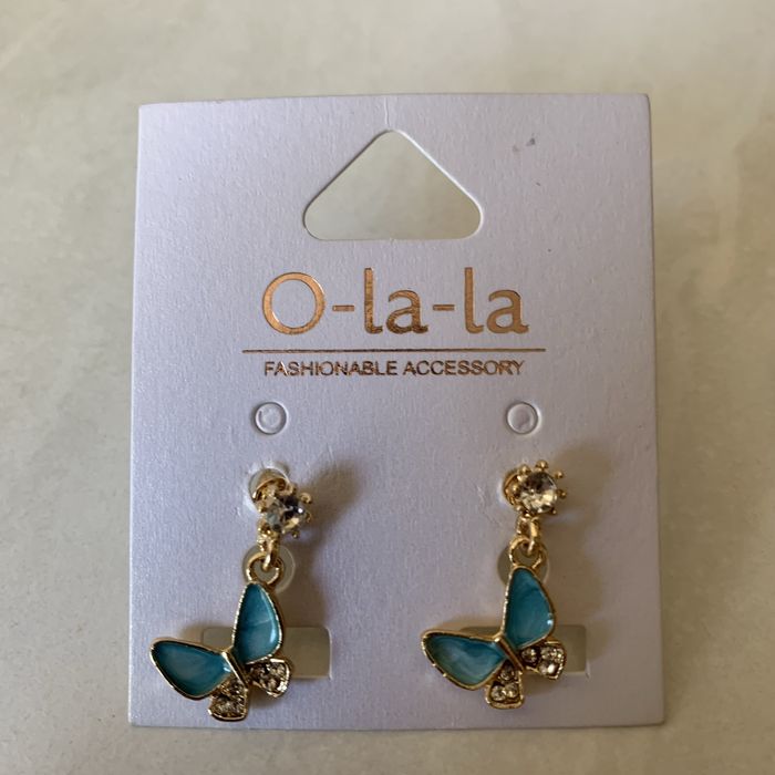 Сережки метелики позолоченні. Біжутерія