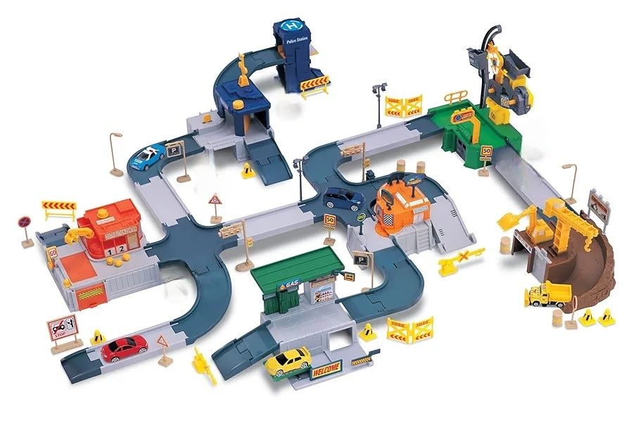 Dyna City action highway 130 шт motor max гараж машинки набір авто