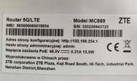 Router 5g LTE ZTE Model :MC889