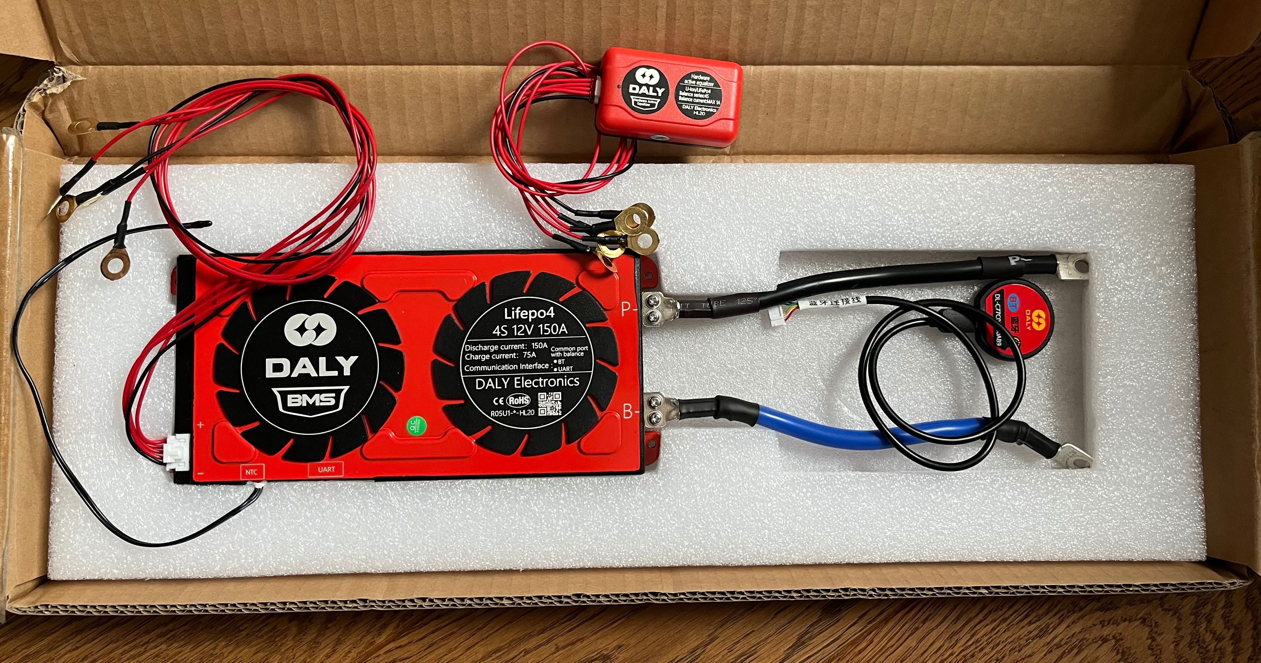Комплект BMS Daly BMS 150A 12V +  Bms Balancer 4S