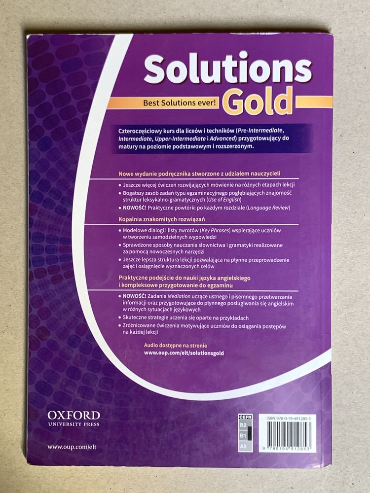 Solutions Gold Intermediate Student’s Book podręcznik