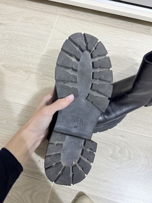 Ботинки zara кожанные