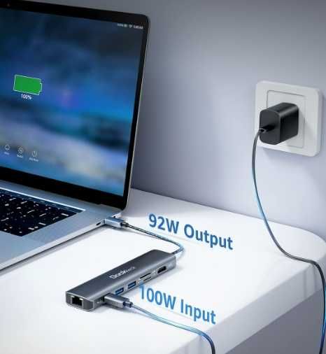 Dockteck 7 w 1 Koncentrator USB C z 4K 60Hz HDMI, Ethernet HIT