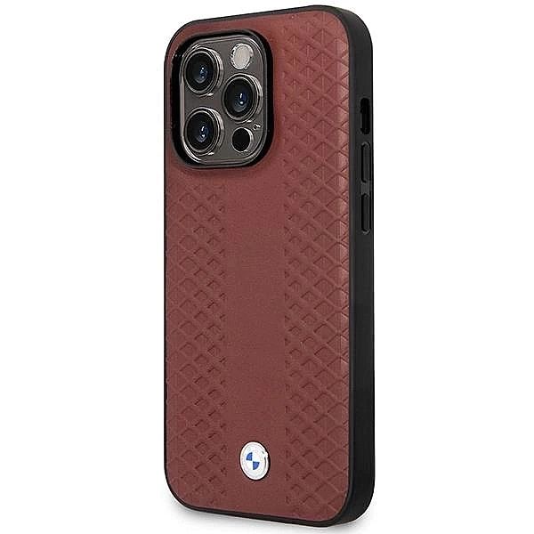 Etui BMW Leather Diamond Pattern MagSafe na iPhone 14 Pro Max - burgun