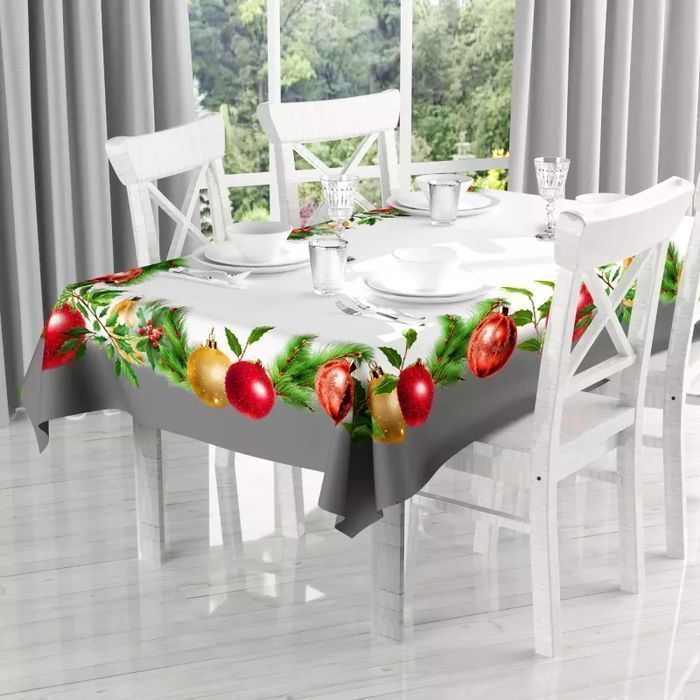 Obrus tkanina drukowana Kolorowe Bombki 140 x 180 [cm]