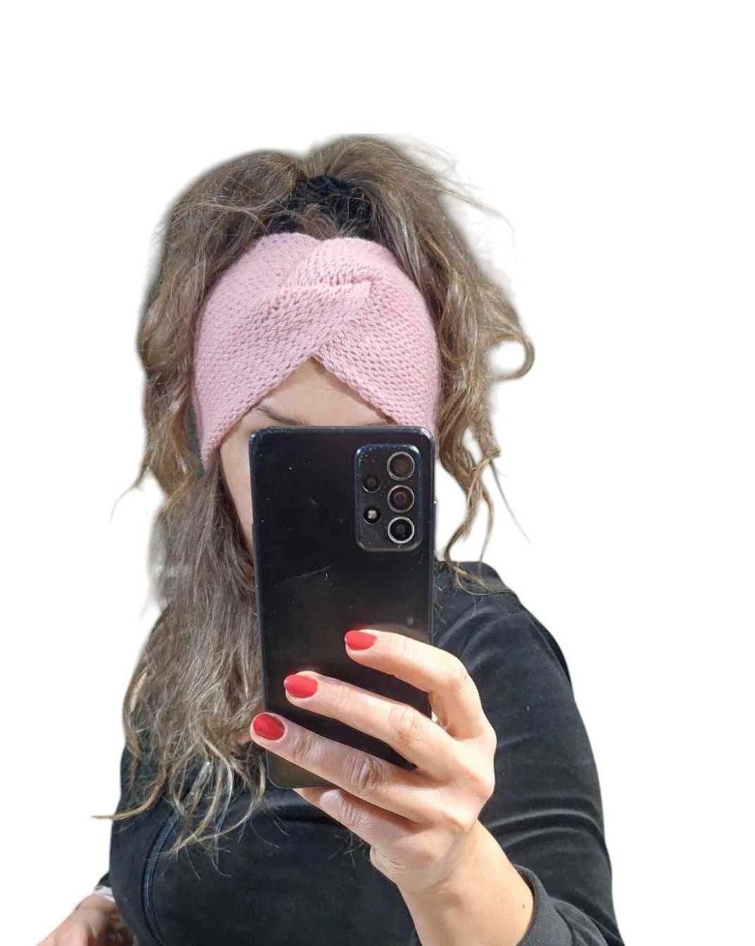 Opaska Handmade turban Węzeł szeroka Podwójna Jesień Zima Dwuwarstwowa