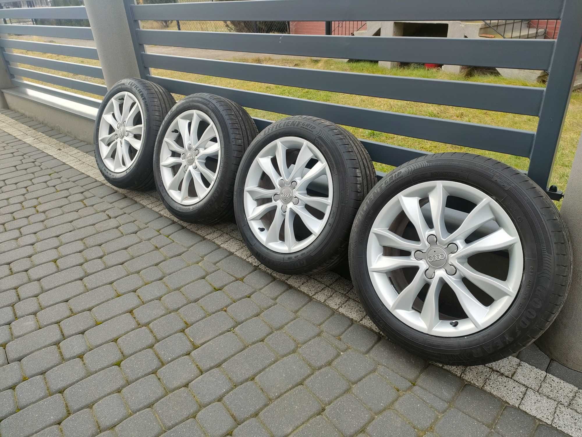 Alufelgi AUDI 17 cali komplet opony 7 mm - opony jak Nowe LATO.