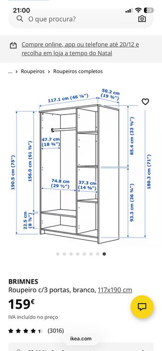 Roupeiro BRIMNES ikea