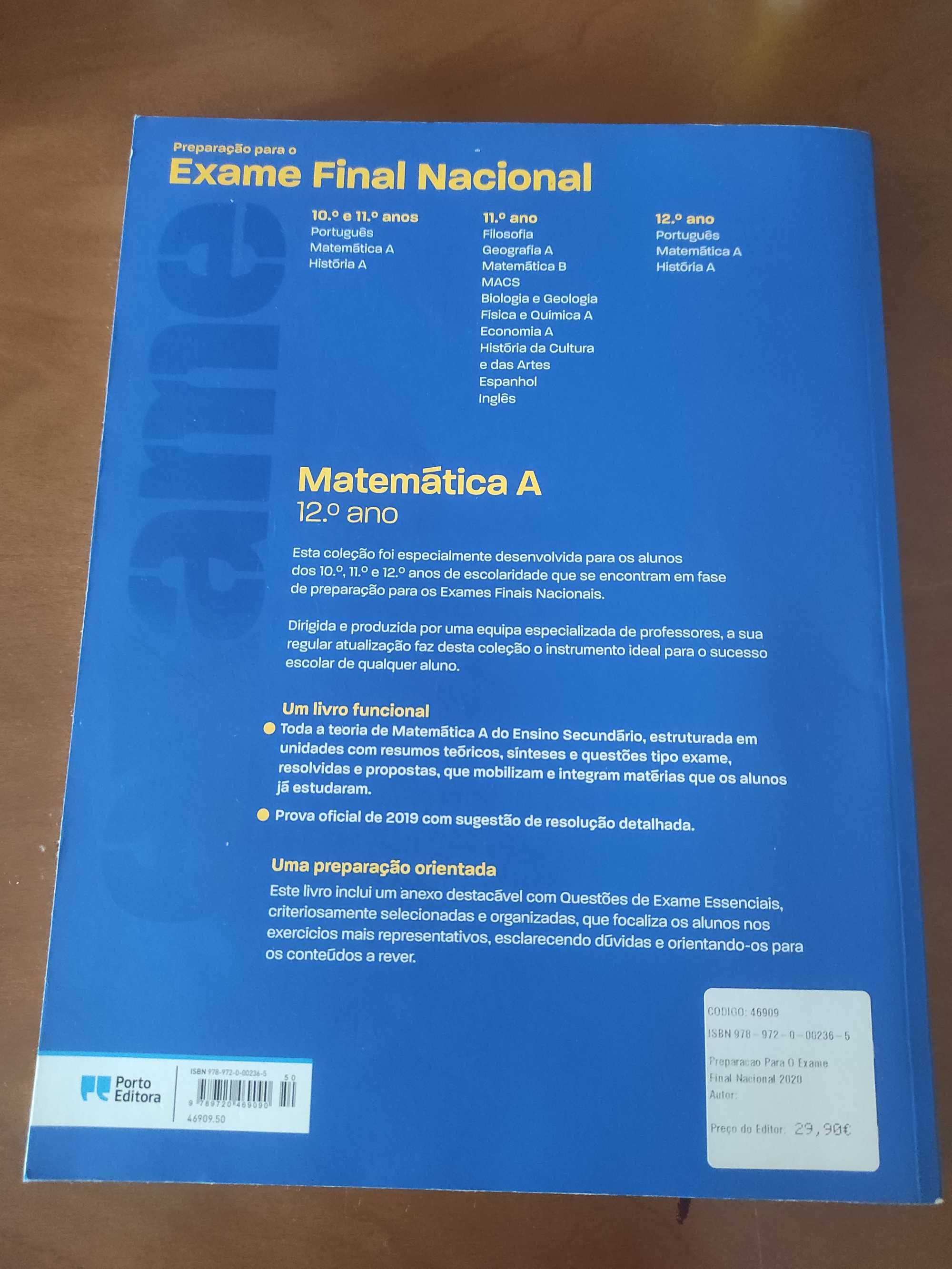 Preparação para o exame final nacional de matemática A - 12° Ano