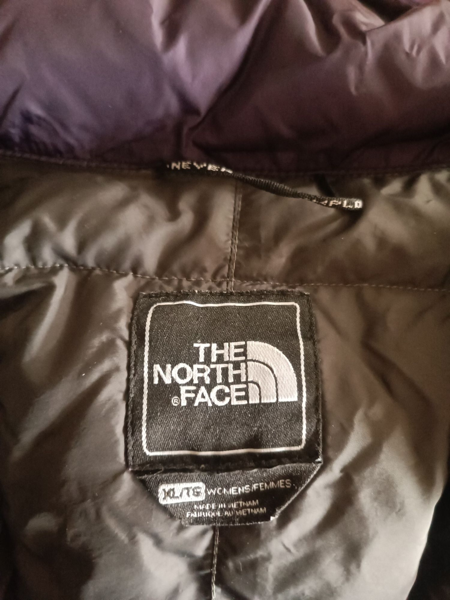 Płaszcz puchowy / parka THE NORTH FACE (puch gęsi), hologram r. L/XL