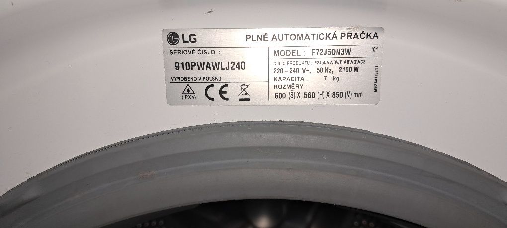 Sprzedam pralkę  LG Inverter Direct drive  7kg 6 Motion DD