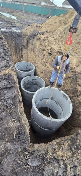 Монтаж септика і каналізації під ключ з кілець 15/17/20 куб.