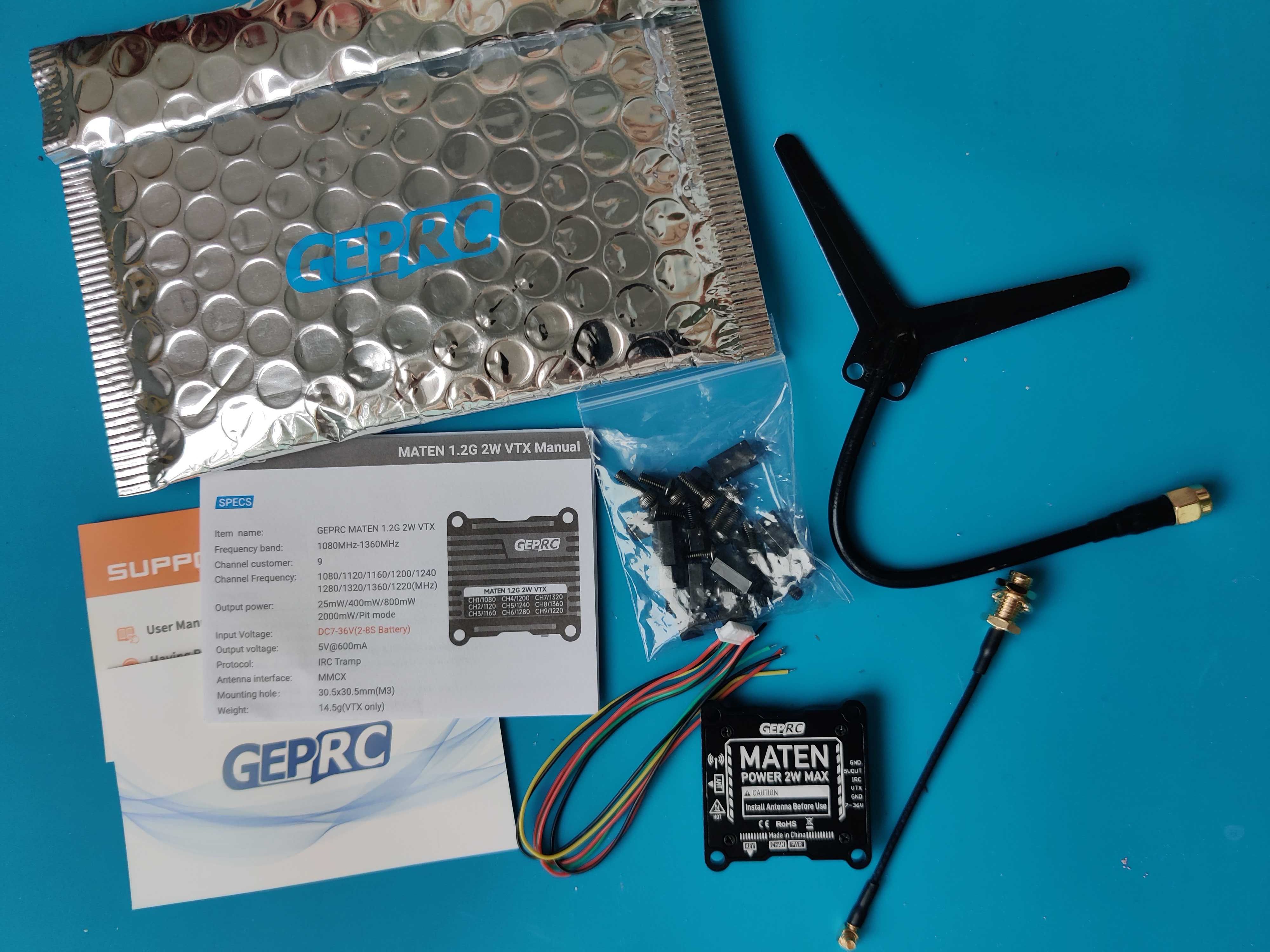 VTX GEPRC MATEN 1.2G 2W відео передавач 2000 mWt FPV 9CH