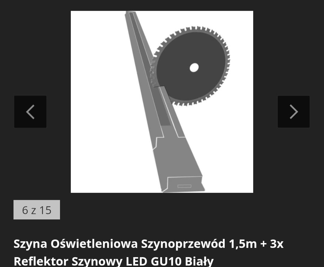 Reflektor szynowy biały GU10