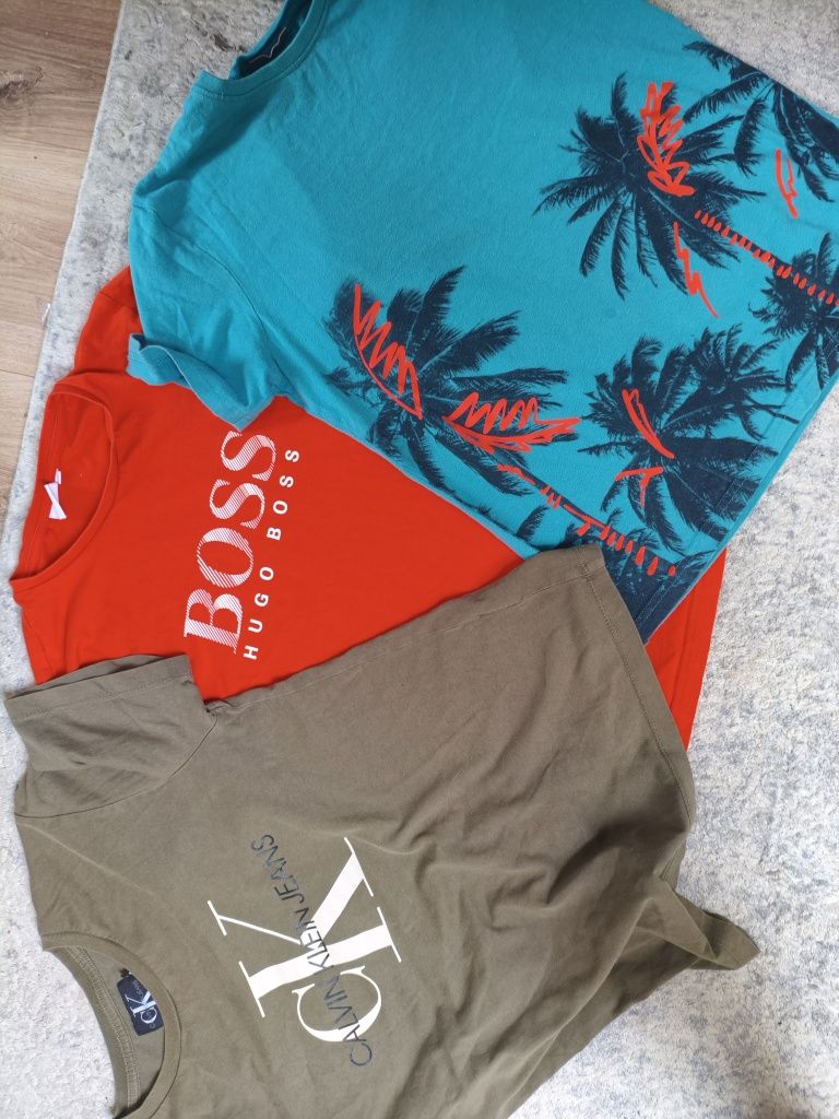 Zestaw 3 ogrginalnych koszulek Boss, Calvin Klein