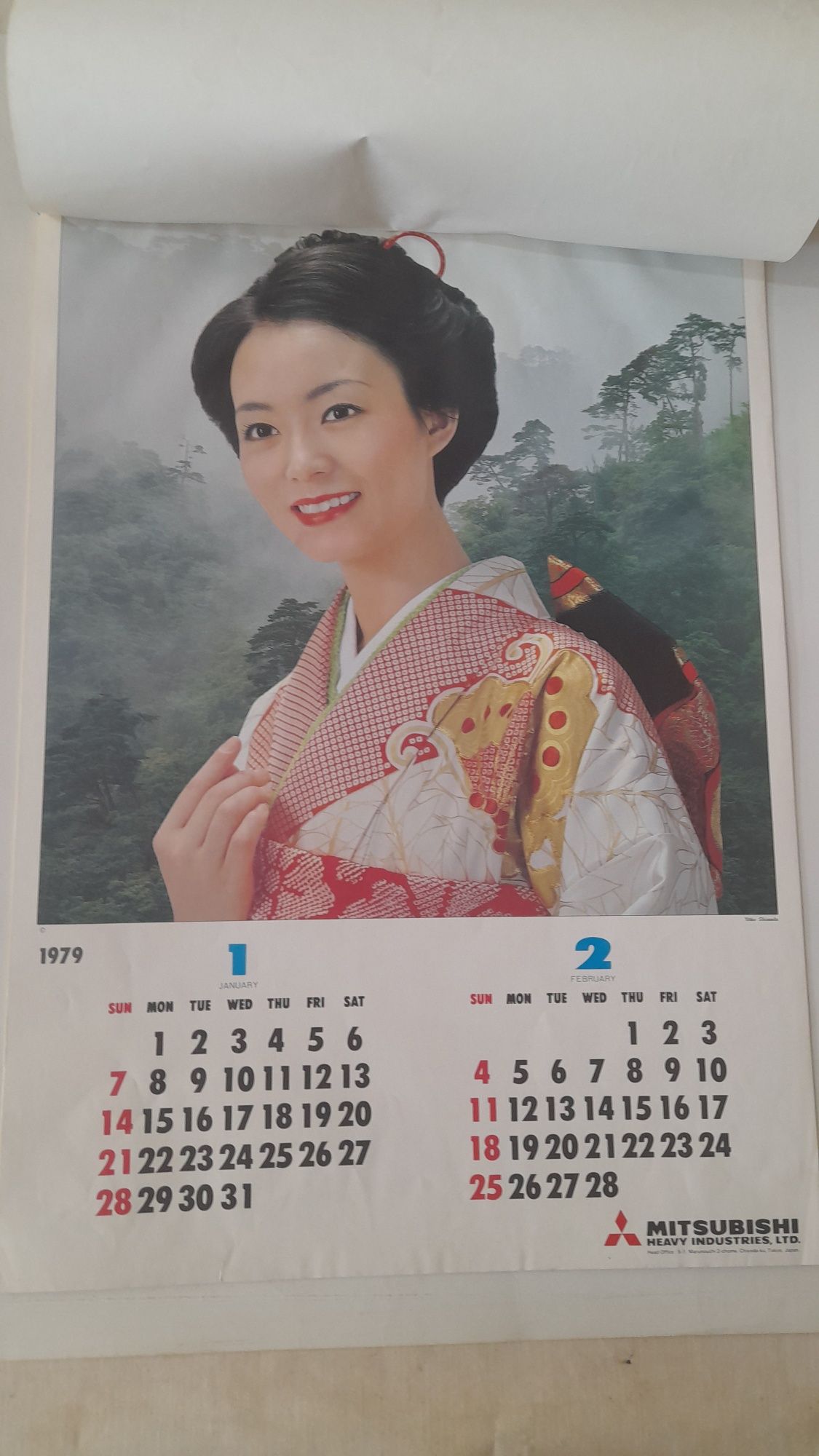 Calendário Paredede Mitsubishi 1979