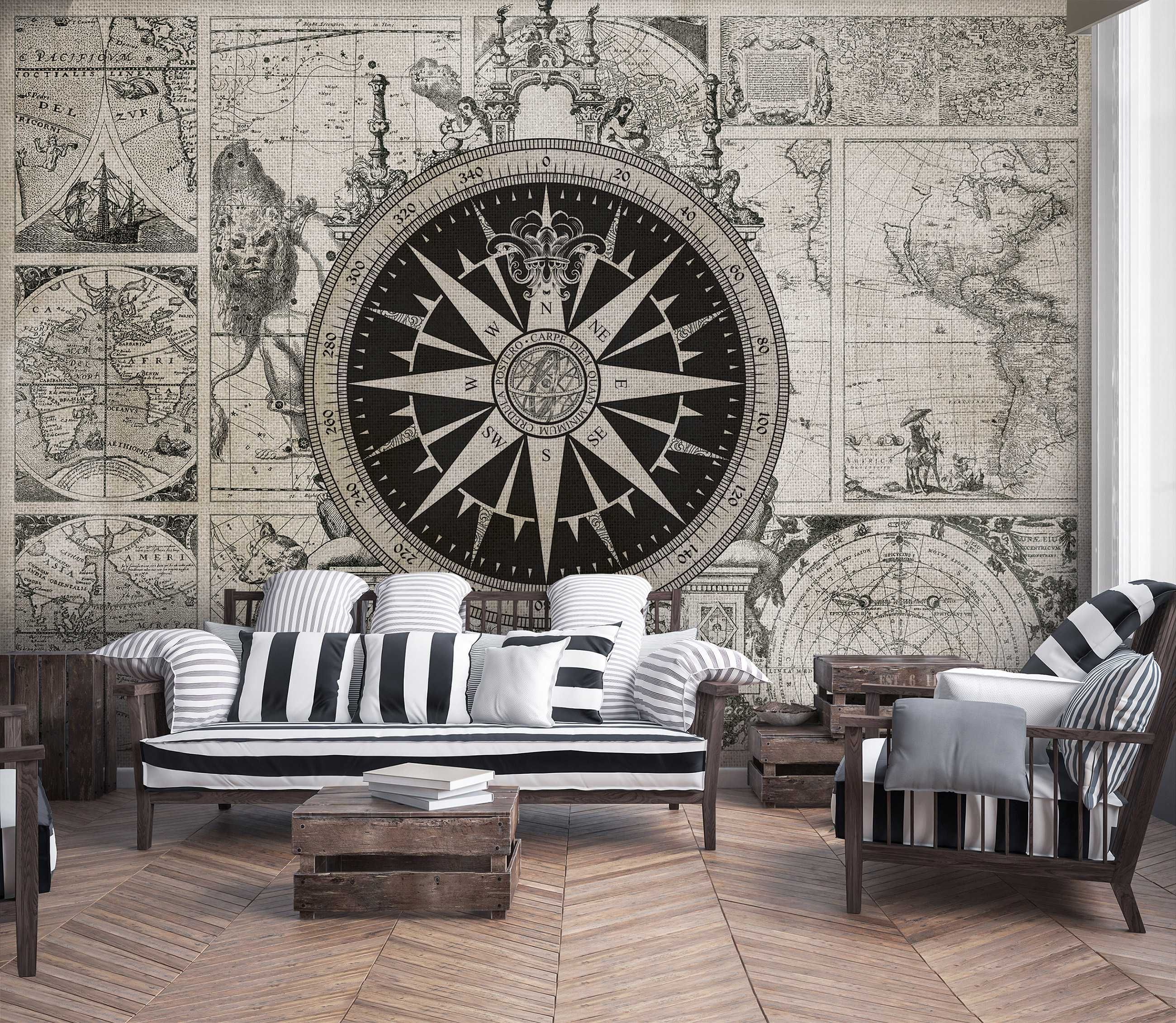 Fototapeta Mapa Świata Podróż Kompas Na Ścianę 3D Twój Rozmiar + KLEJ