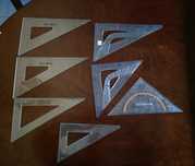 Lote de 7 esquadros