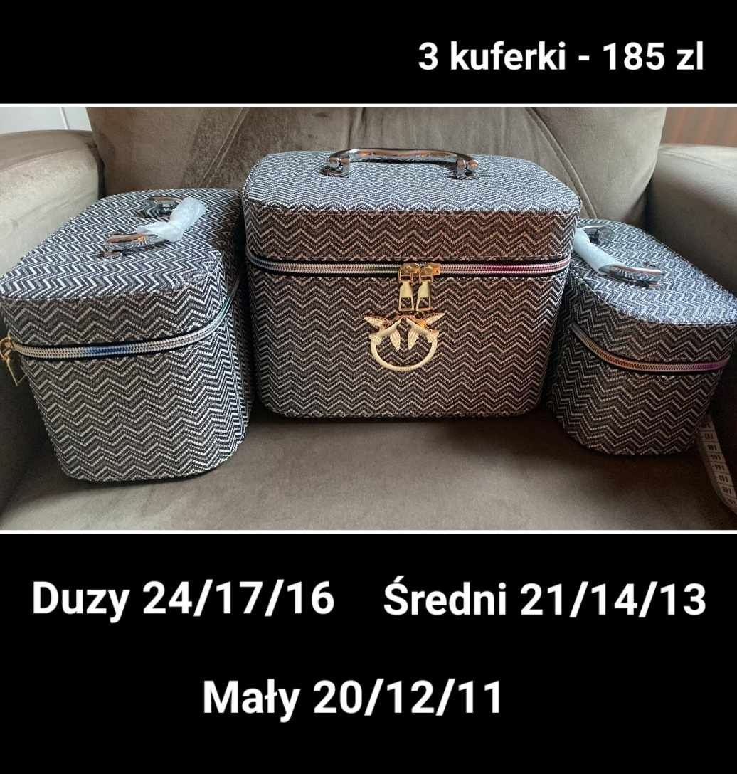 Nowe Kuferki Damskie 3 sztuki różne modele.
