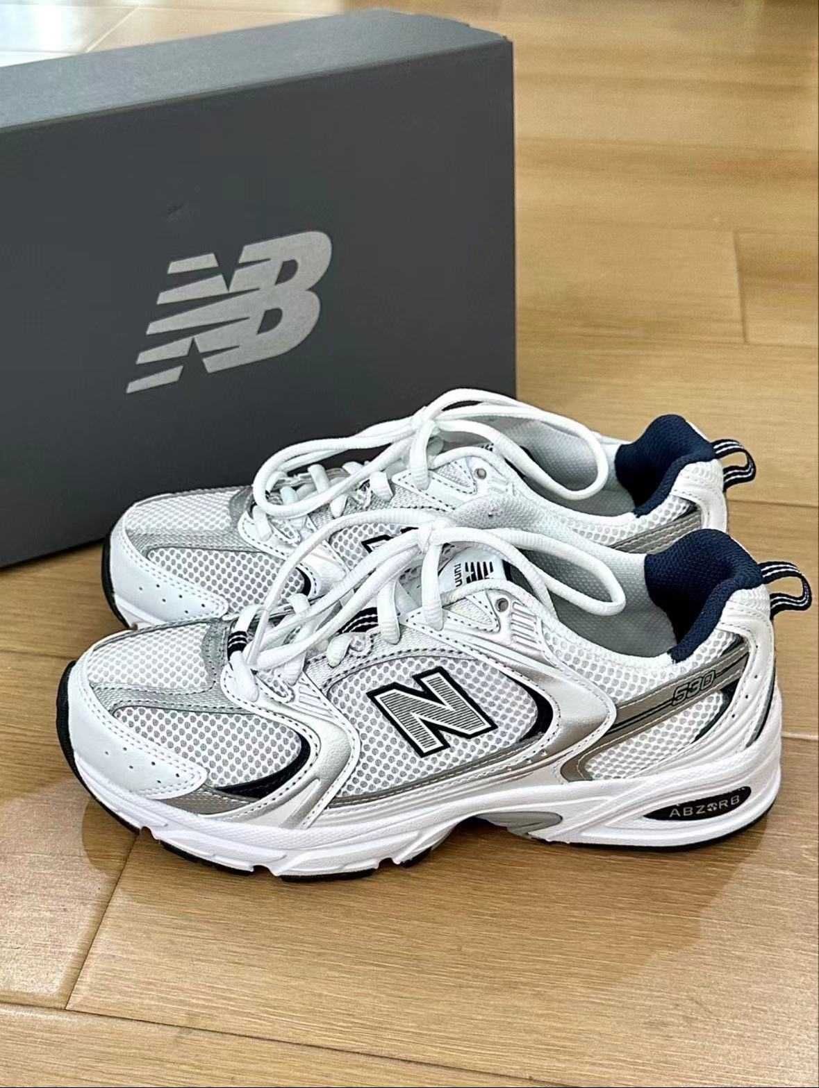 *NoweNewBalance_530_WhiteSilverNavy*Moda.42