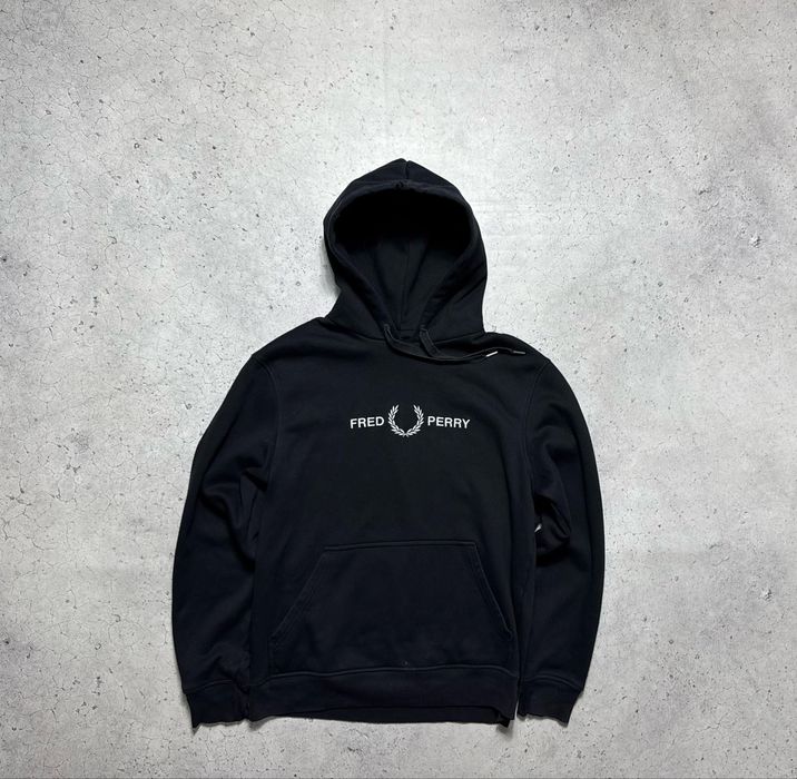 Кофта Худи Fred Perry С Большим Логотипом Оригинал Идеал Размер S-M