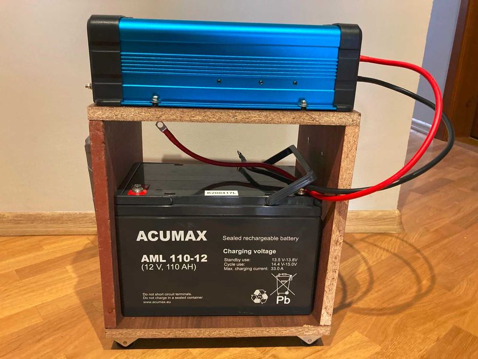 Інвертор 1500 W+ акумулятор AML 110 -12 Gel +зарядка 15A