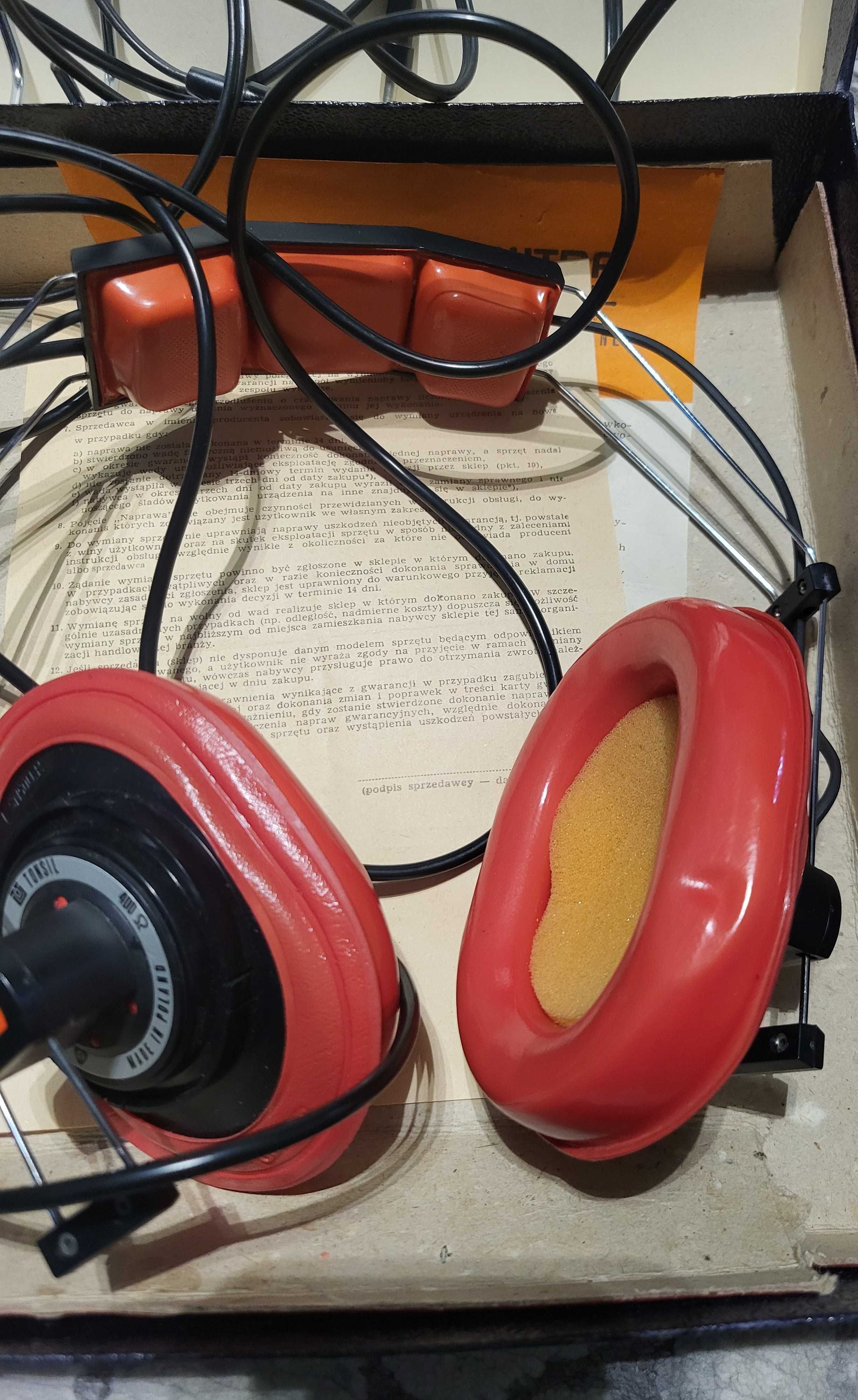 Słuchawki UNITRA TONSIL SN50 kompletne w pudełku retro PRL