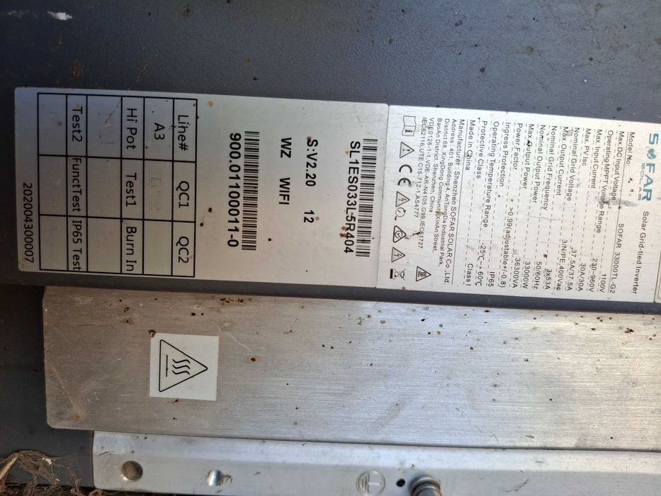 Sprzedam falownik sofar 33kw na gwarancji 4 letni