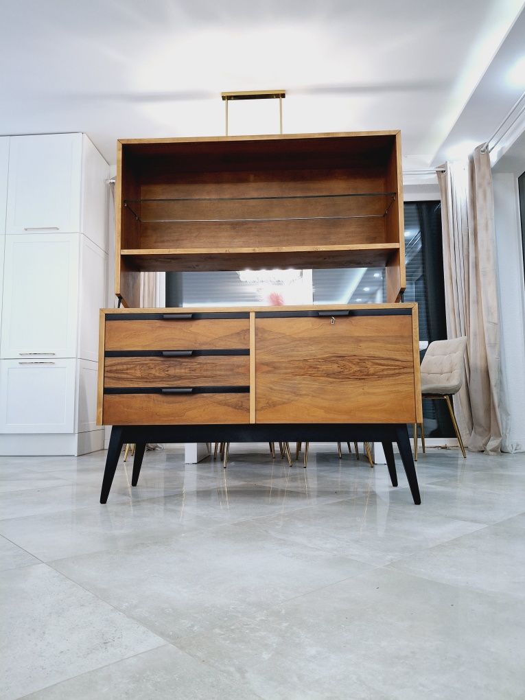 Komoda pomocnik z nadstawka Regał  Design PRL Bytomskie Fabryki Mebli