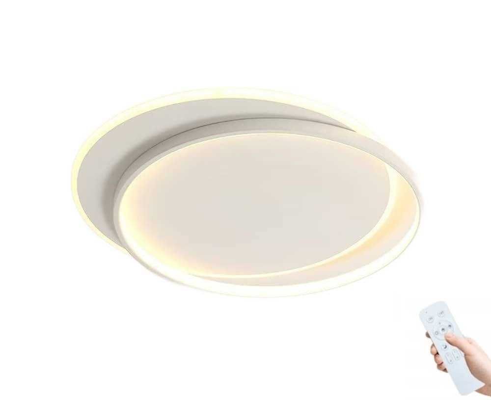 Lampa Biała sufitowa żyrandol led plafon 3 kolory pilot 50cm szer