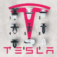 Tesla model S X Y 3 крепление кліпси крепежи пукли Тесла пистоны