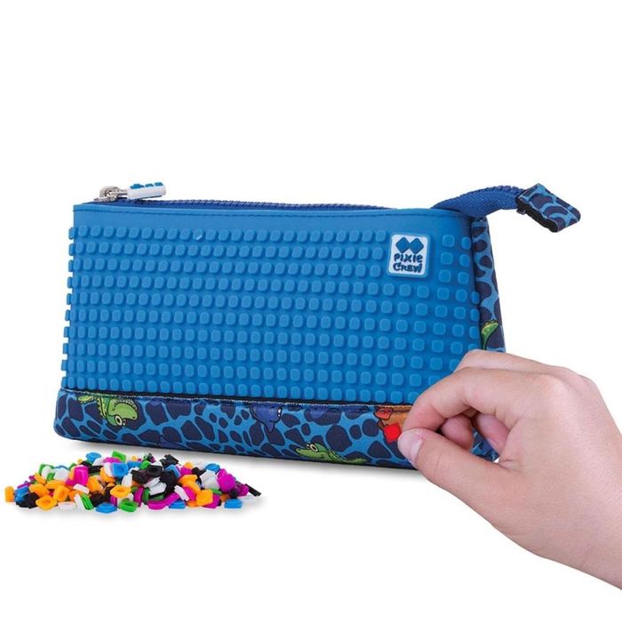 Neoprenowy piórnik na suwak z niebieskim panelem Cass film ,239x112