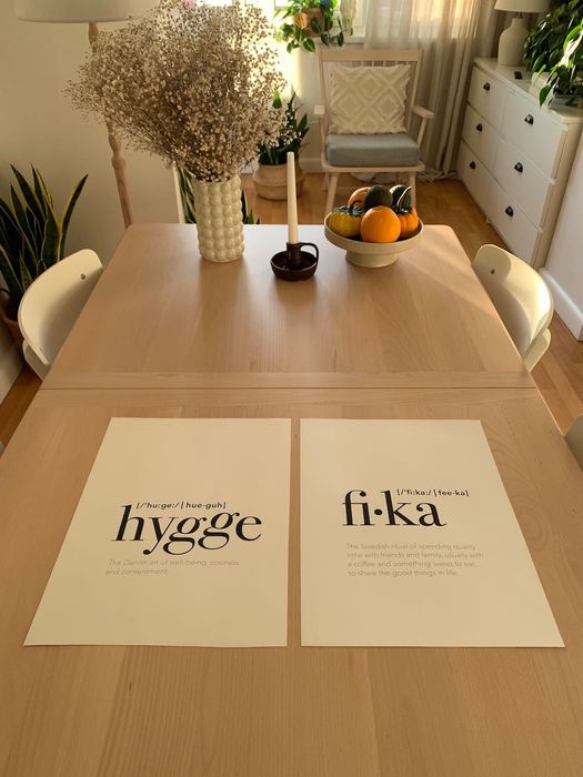 Ikea 2 x Plakat Hygge, Fika 30x40 cm