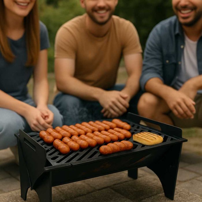 Solidny grill stalowy 4mm! - składany wytrzymały i mobilny!