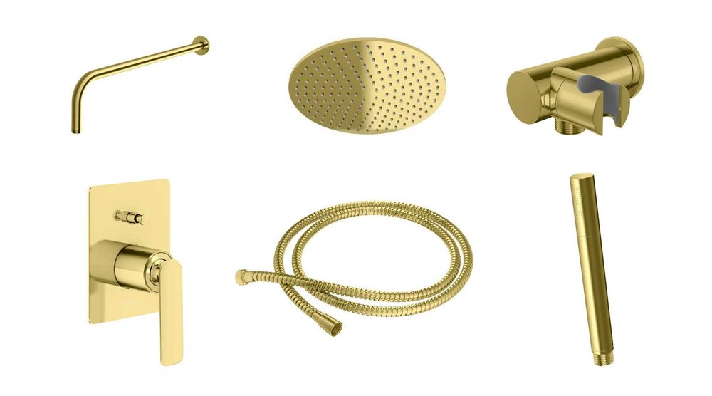 NOWY zestaw prysznicowy KOHLMAN Experience Gold QW210EGDR25
