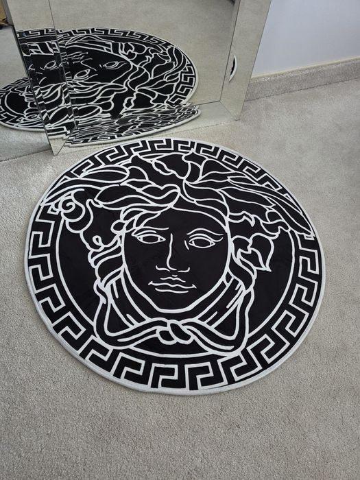 Dywan versace  80 cm czarny WELUR glamour