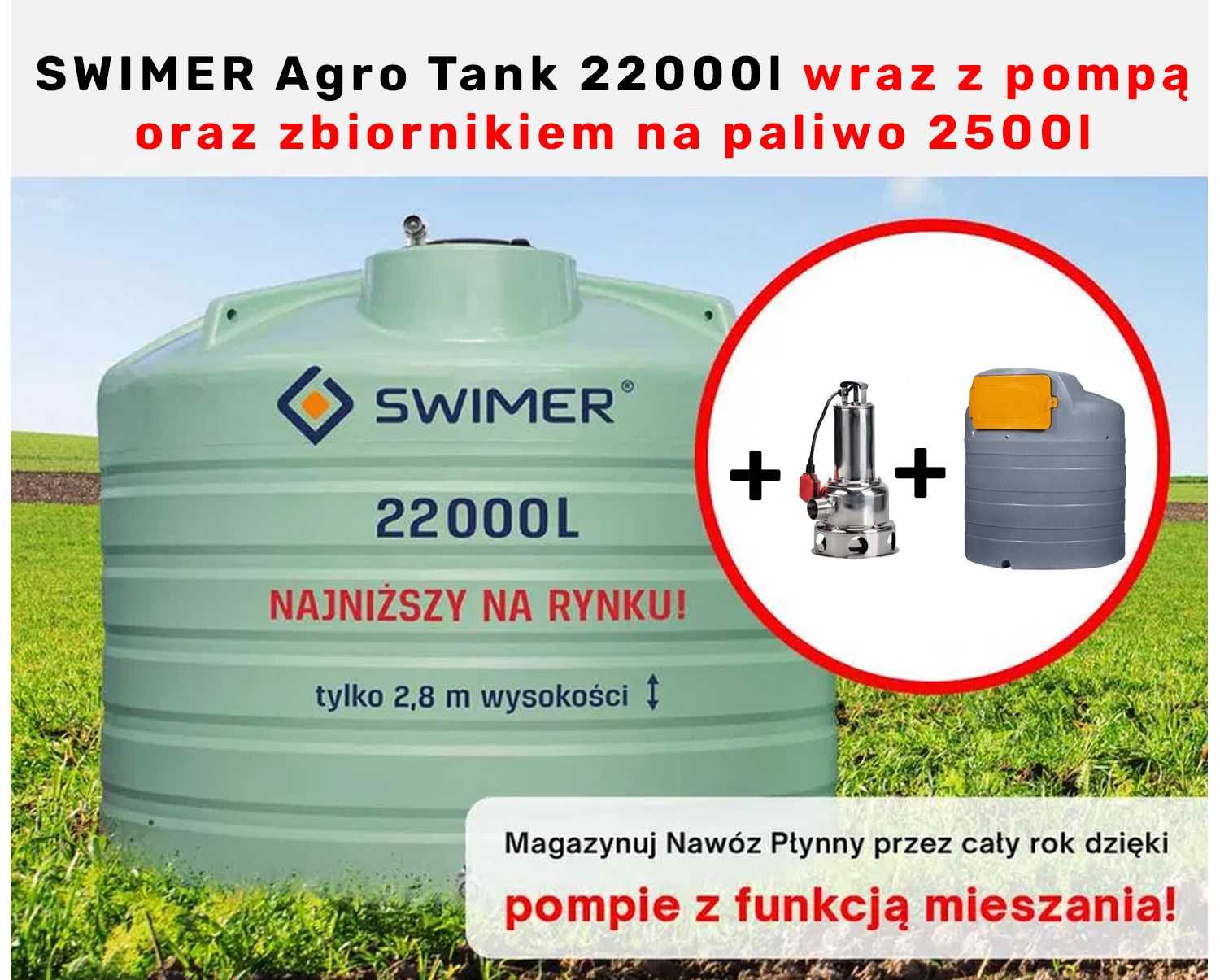 PROMOCJA SWIMER Zbiornik na RSM 22000l z pompą + zbiornik na paliwo