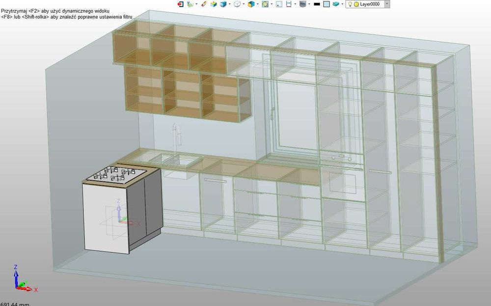Projektowanie mebli kuchni na wymiar rendering 3D projekt wizualizacja