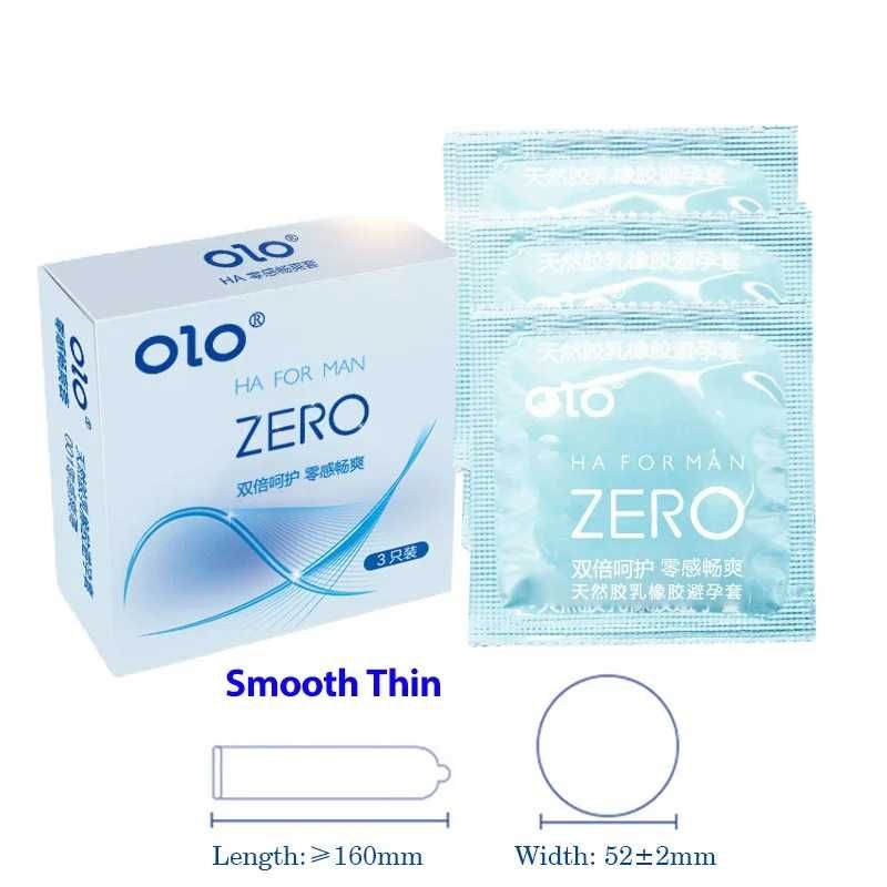 Ультратонкие презервативы OLO ZERO с гиалуроновой кислотой 10 шт