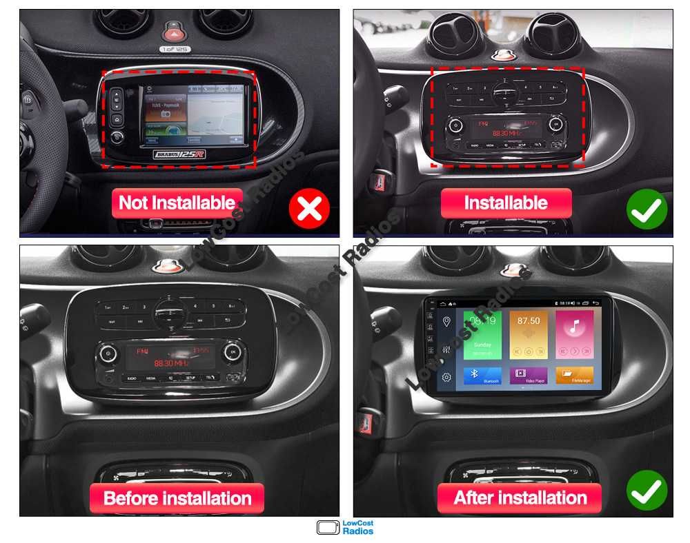 Auto Rádio 9' SMART 2014 a 2020 | GPS ANDROID BT USB APPS WIFI (453)