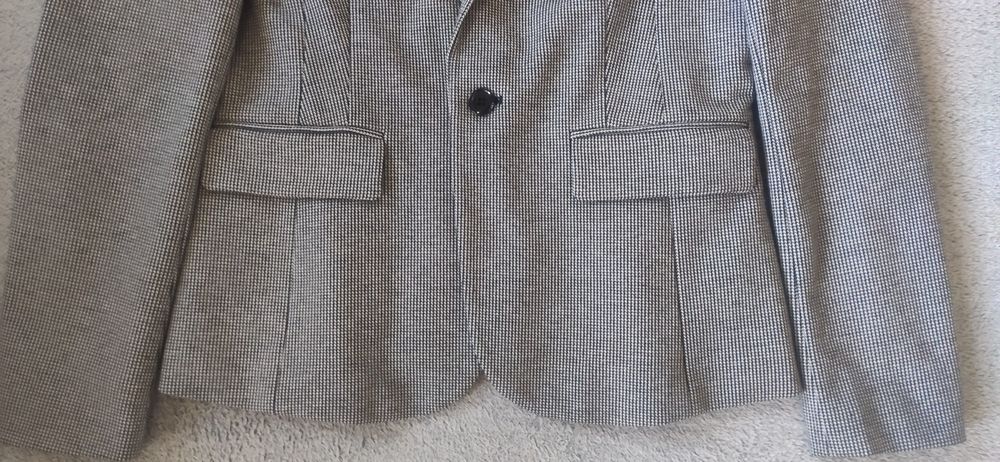 Elegancka, damska marynarka w pepitkę, czarno biała Mohito rozm M łaty