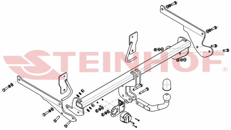 HAK HOLOWNICZY + Moduł 7P do Mazda 3 Sedan (BM) od 2013 do 2019