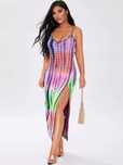 Sukienka Maxi Slim Fit Boho Z Rozcięciem Xs 34