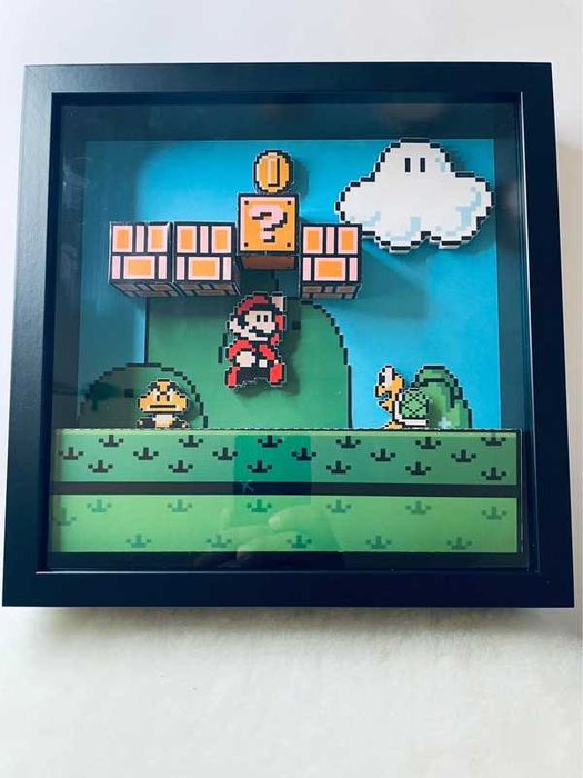 Quadro Diorama Super Mario 32 bits