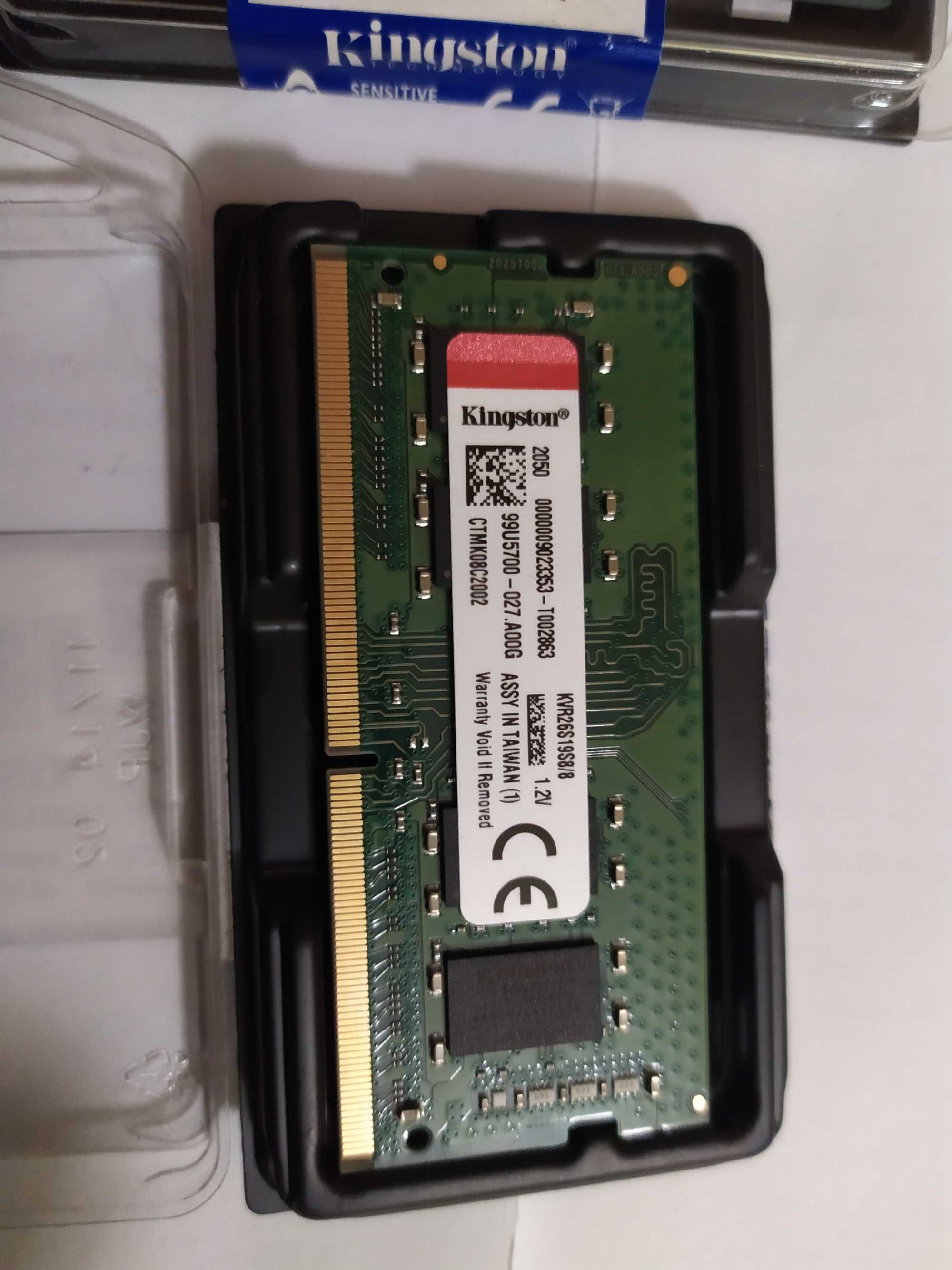 Память для ноутбука Kingston DDR4 2666 8GB,SO-DIMM (KVR26S19S8/8)