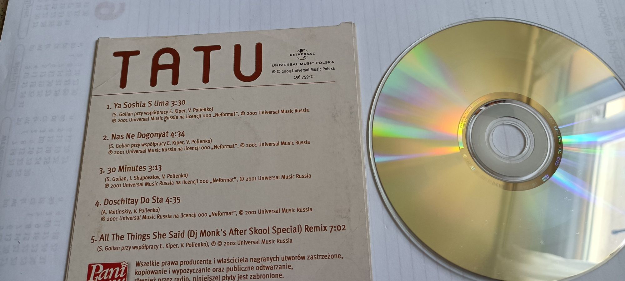 Tray płyta CD wraz z autografem