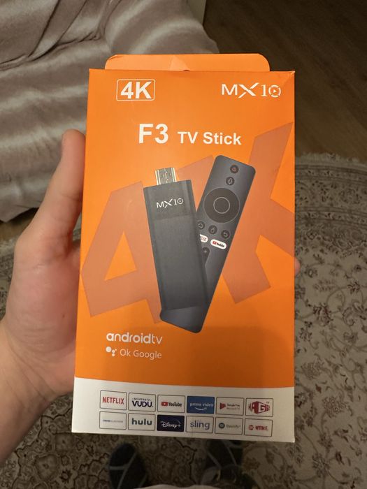TV Stick MX10-F3 приставка Android 13, 4K.память 2/16 ГБ, голос. пульт