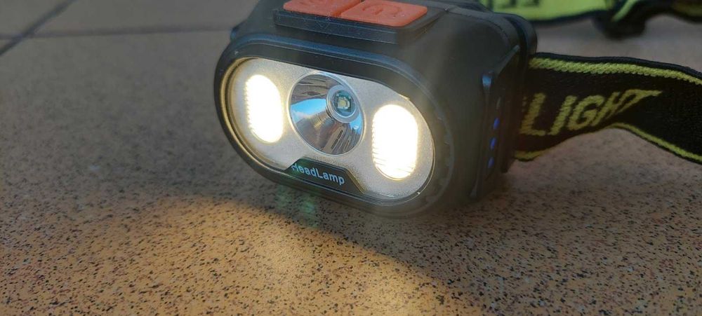 Фонарь налобный светодиодный, 5 режимов, на аккумуляторе, USB зарядка