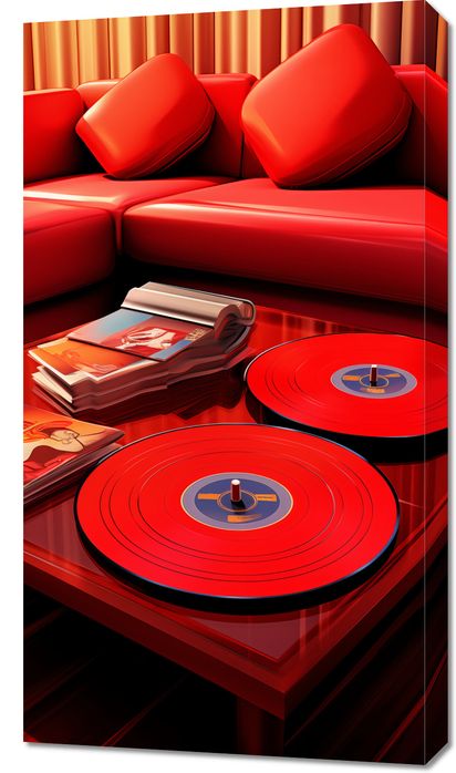 Obraz 50x90cm Czerwień Salonowych Wibracji