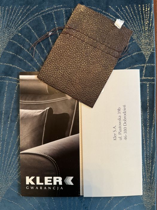 Kler komplet skorzany, sofa, 2 fotele